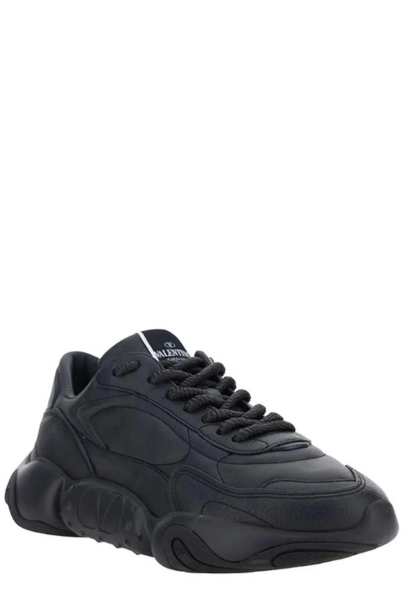 Valentino Black Calf Leather Garavani Sneakers - Ellie Belle