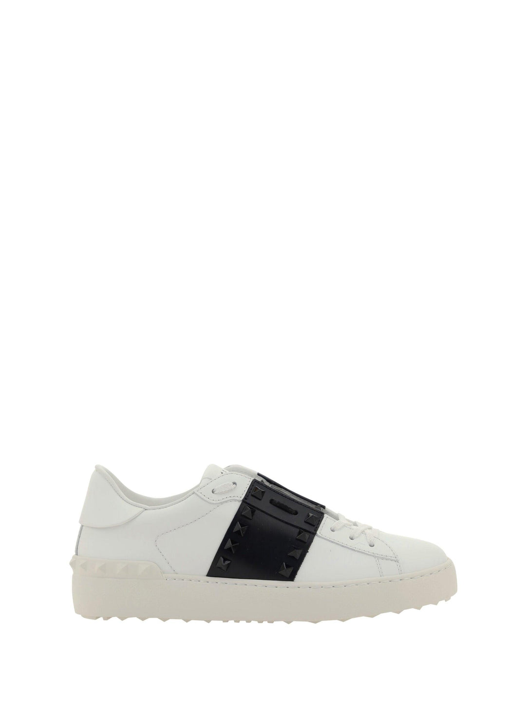 Valentino White and Black Calf Leather Sneakers - Ellie Belle