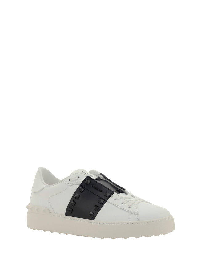 Valentino White and Black Calf Leather Sneakers - Ellie Belle