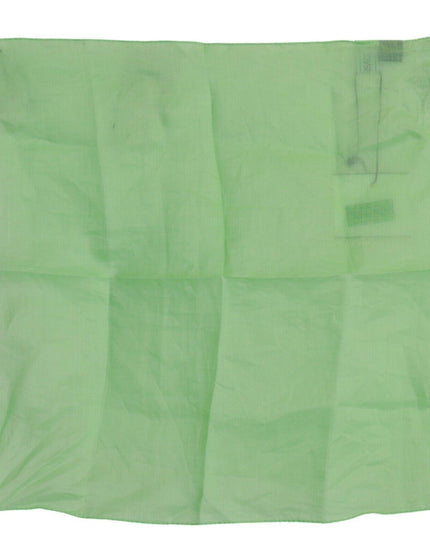 Versace Apple Green Linen Square Foulard Head Wrap Scarf - Ellie Belle
