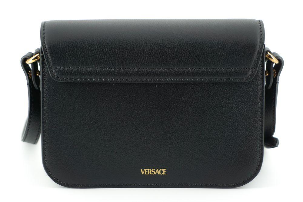 Versace Black Calf Leather Shoulder Bag - Ellie Belle