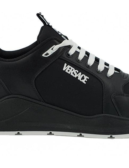 Versace Black Calf Leather Sneakers - Ellie Belle