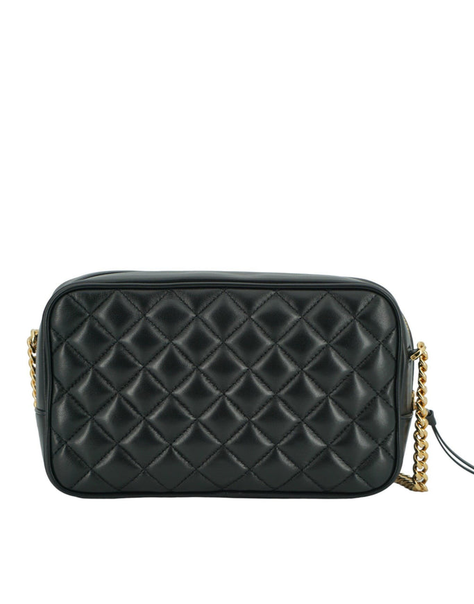 Versace Black Lamb Leather Medium Camera Shoulder Bag - Ellie Belle