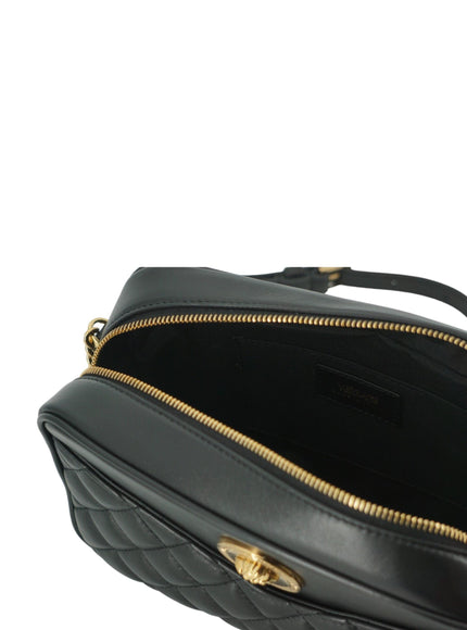Versace Black Lamb Leather Medium Camera Shoulder Bag - Ellie Belle
