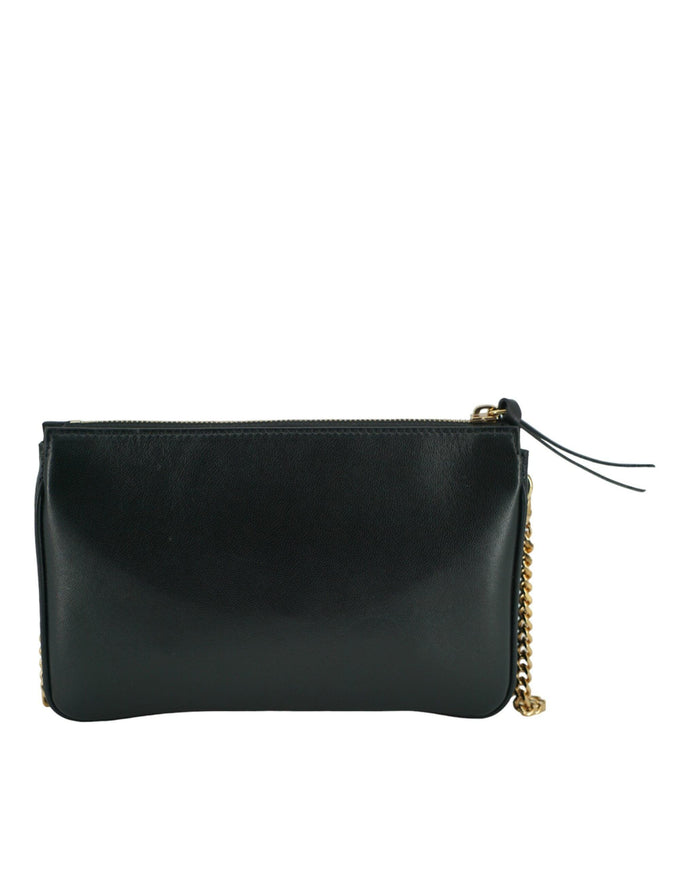 Versace Black Lamb Leather Pouch Crossbody Bag - Ellie Belle