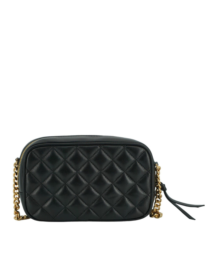 Versace Black Lamb Leather Small Camera Crossbody Bag - Ellie Belle