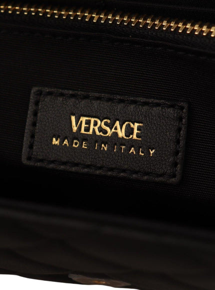 Versace Black Nappa Leather Medusa Evening Bag - Ellie Belle
