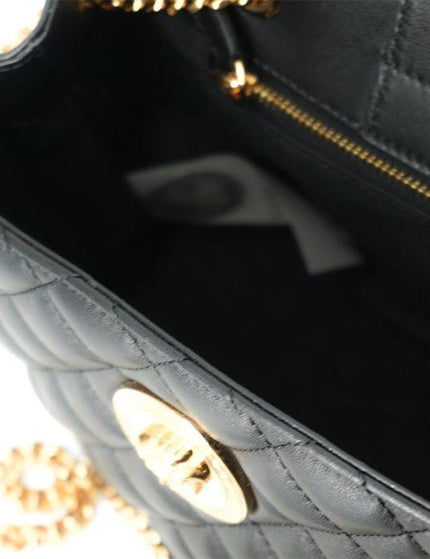 Versace Black Quilted Nappa Leather Medusa Tote Handbag - Ellie Belle