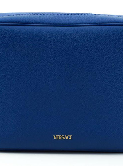 Versace Blue Calf Leather Camera Shoulder Bag - Ellie Belle