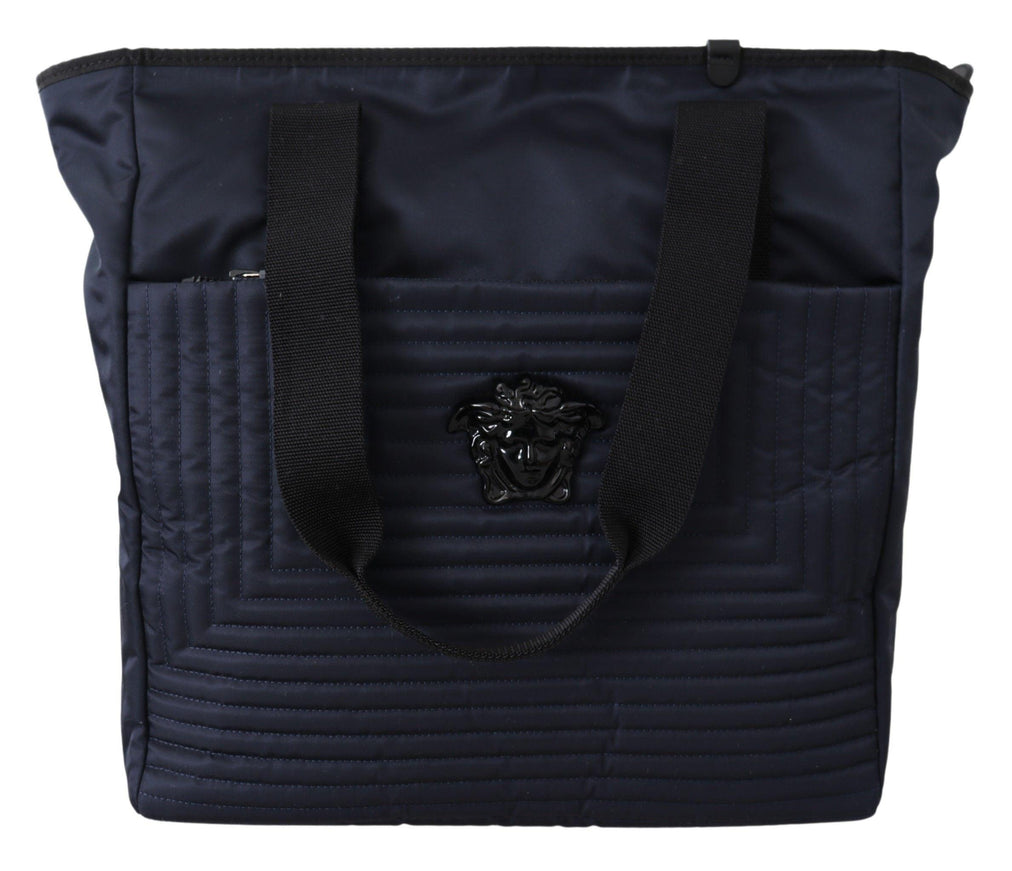 Versace Blue Nylon Tote Bag - Ellie Belle