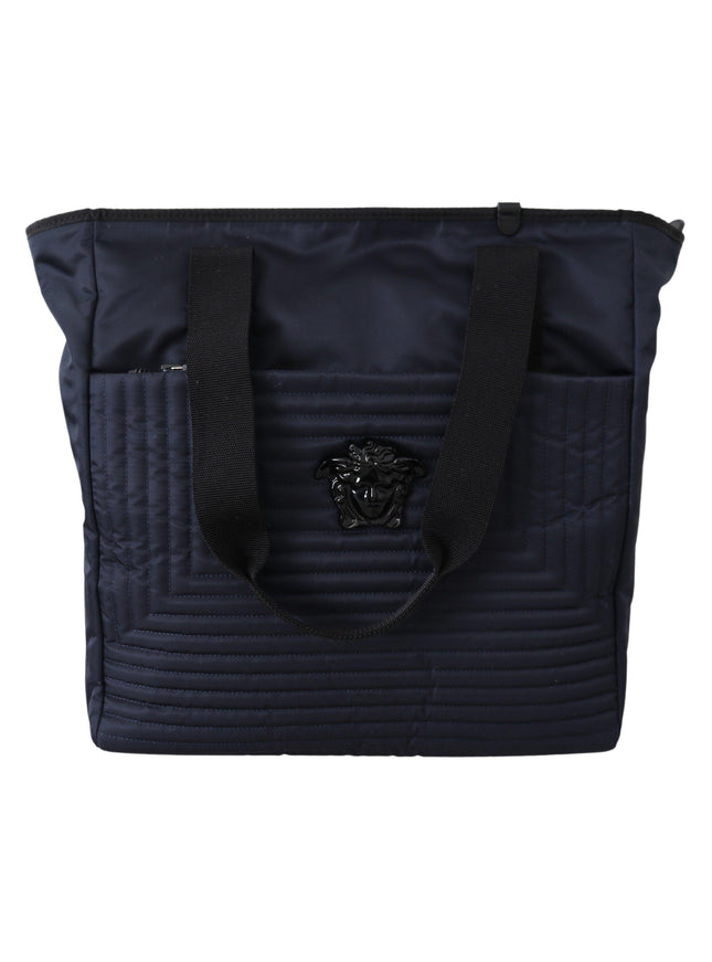Versace Blue Nylon Tote Bag - Ellie Belle