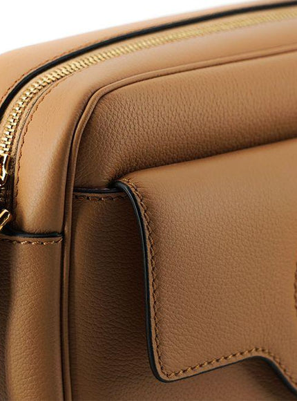 Versace Brown Calf Leather Camera Shoulder Bag - Ellie Belle
