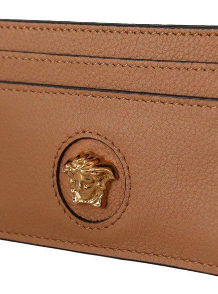 Versace Brown Calf Leather Card Holder Wallet - Ellie Belle