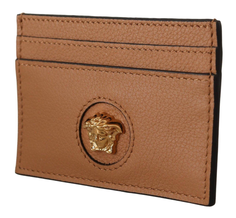 Versace Brown Calf Leather Card Holder Wallet - Ellie Belle