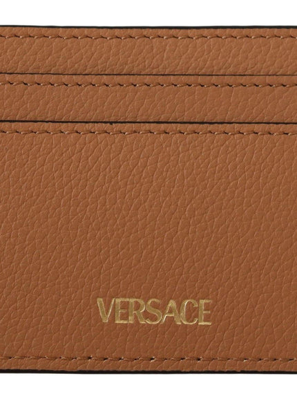 Versace Brown Calf Leather Card Holder Wallet - Ellie Belle