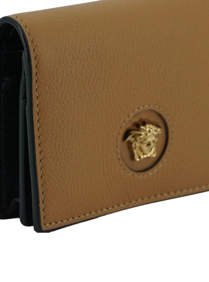 Versace Brown Calf Leather Compact Wallet - Ellie Belle