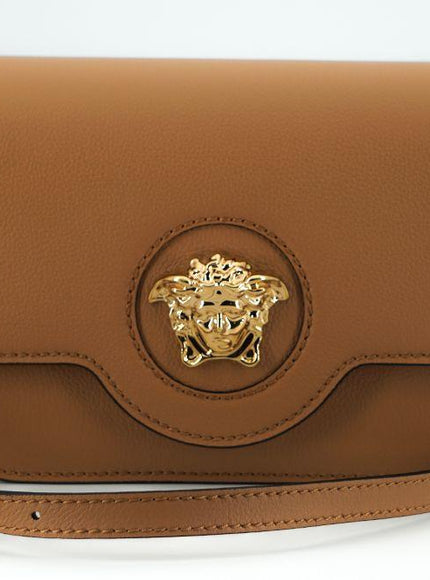 Versace Brown Calf Leather Shoulder Bag - Ellie Belle