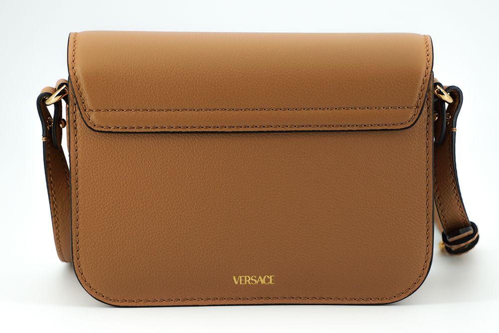 Versace Brown Calf Leather Shoulder Bag - Ellie Belle