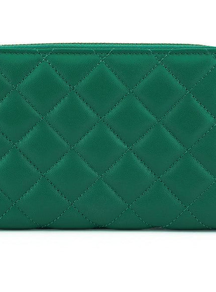 Versace Green Leather Long Zip Around Wallet - Ellie Belle