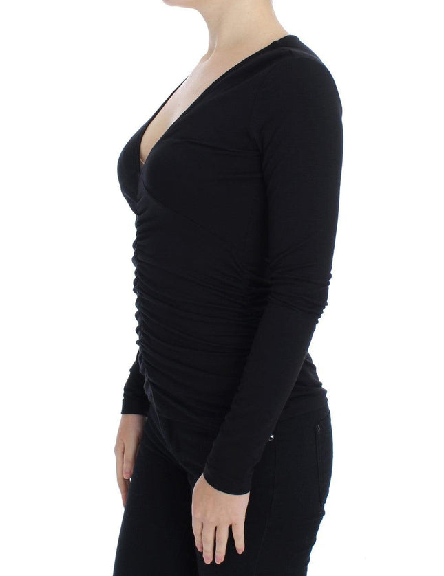 Versace Jeans Black Stretch Longsleeve Sweater - Ellie Belle