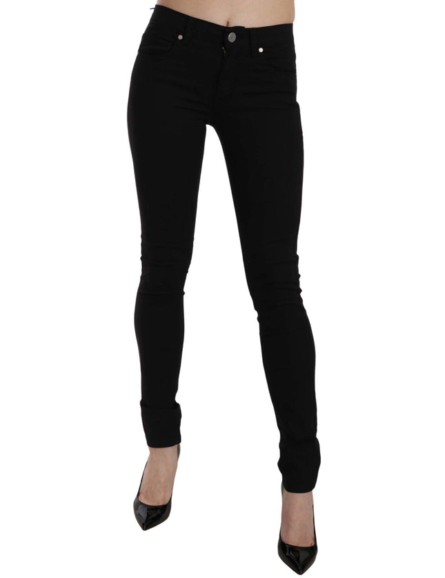Versace Jeans Black Tiger Logo Gabardine Stretch Slim-Fit Pant - Ellie Belle