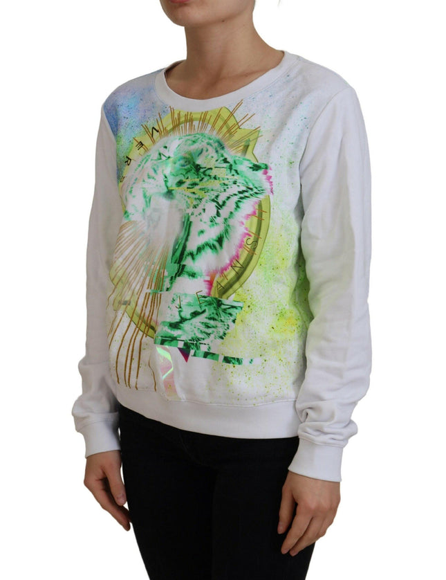 Versace Jeans White Graphic Print Long Sleeves Sweater - Ellie Belle
