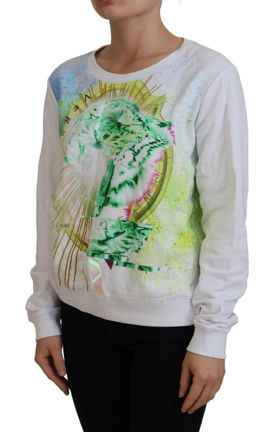 Versace Jeans White Graphic Print Long Sleeves Sweater - Ellie Belle