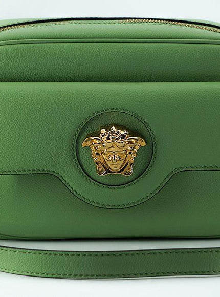 Versace Mint Green Calf Leather Camera Shoulder Bag - Ellie Belle