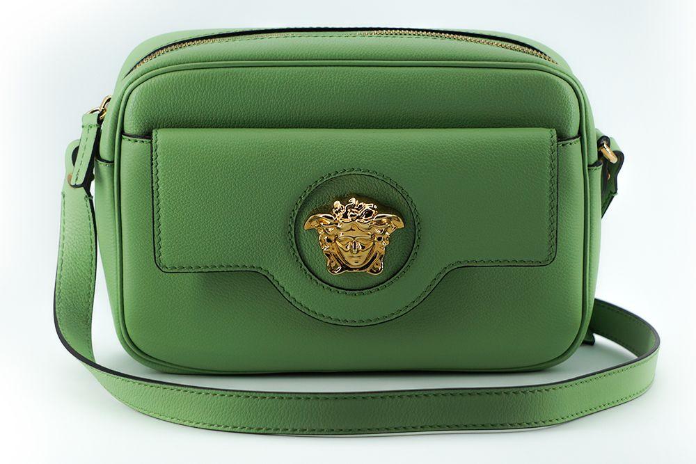 Versace Mint Green Calf Leather Camera Shoulder Bag - Ellie Belle