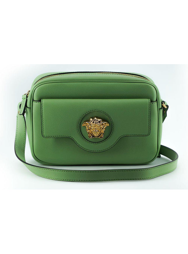Versace Mint Green Calf Leather Camera Shoulder Bag - Ellie Belle