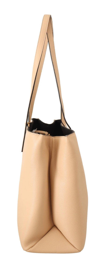 Versace Nude Calf Leather Tote Shoulder & Handbag - Ellie Belle