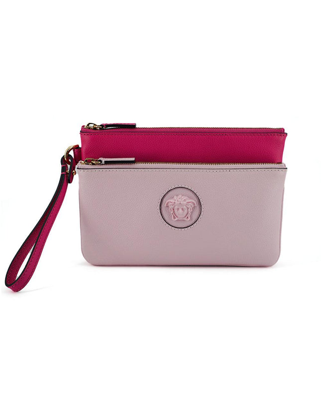 Versace Pink Calf Leather Pouch Bag - Ellie Belle