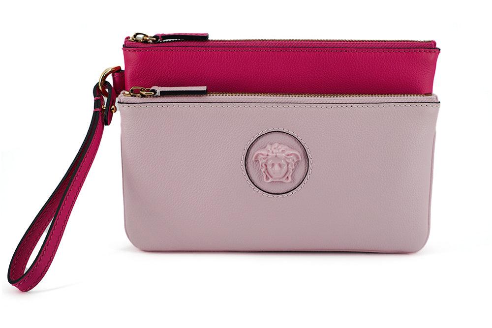 Versace Pink Calf Leather Pouch Bag - Ellie Belle