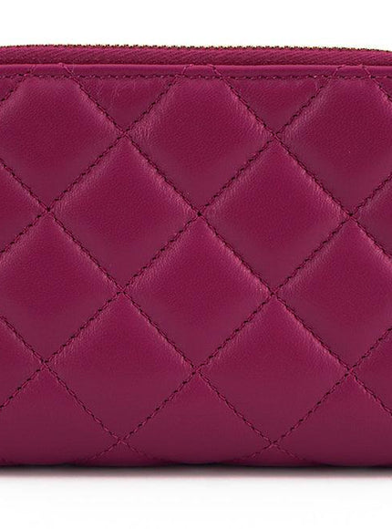 Versace Purple Nappa Leather Bifold Zip Around Wallet & Card Case - Ellie Belle