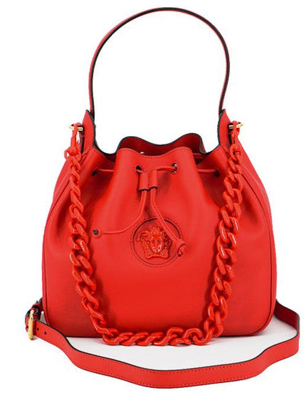 Versace Red Calf leather Hobo Shoulder and Handbag - Ellie Belle