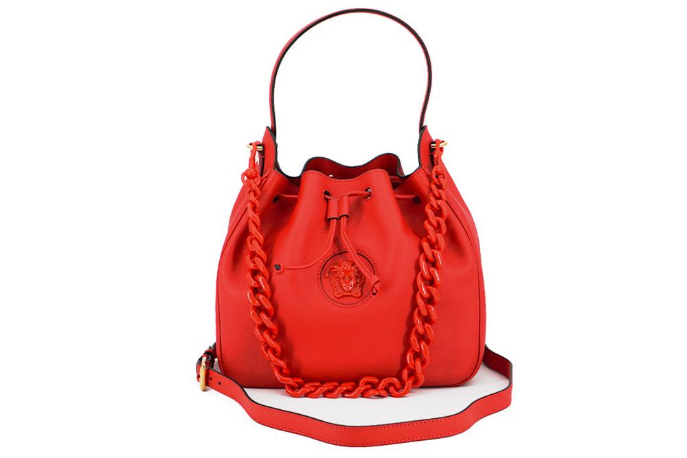 Versace Red Calf leather Hobo Shoulder and Handbag - Ellie Belle