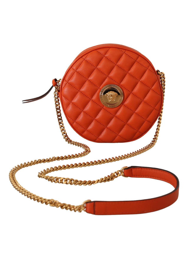 Versace Red Nappa Leather Medusa Round Crossbody Bag - Ellie Belle