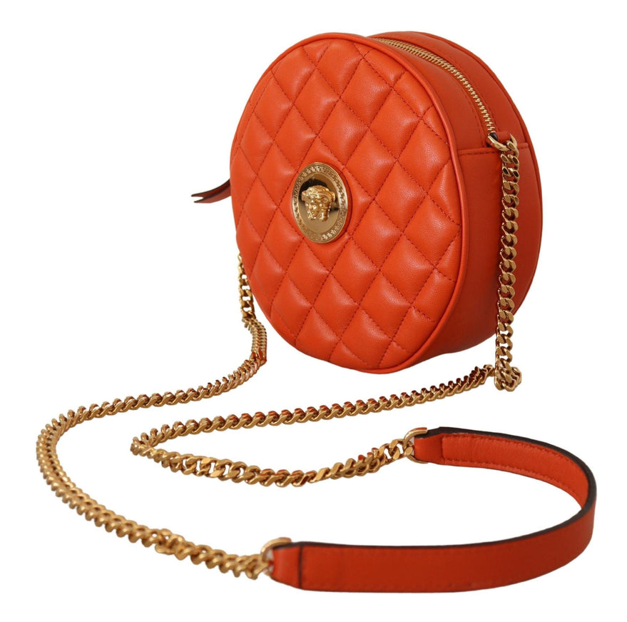 Versace Red Nappa Leather Medusa Round Crossbody Bag - Ellie Belle