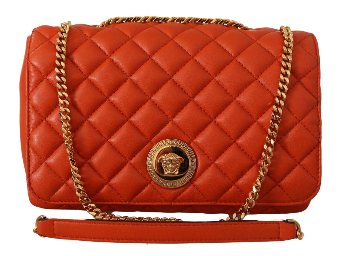 Versace Red Nappa Leather Medusa Shoulder Bag - Ellie Belle