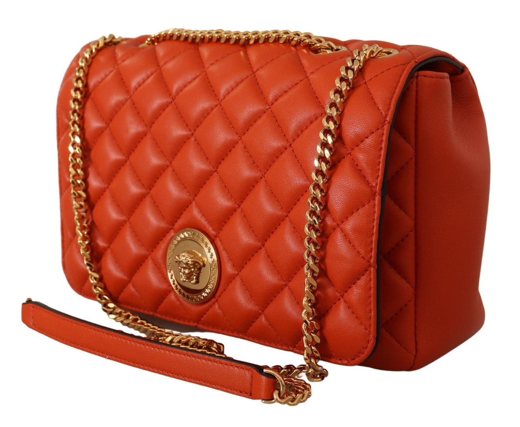 Versace Red Nappa Leather Medusa Shoulder Bag - Ellie Belle