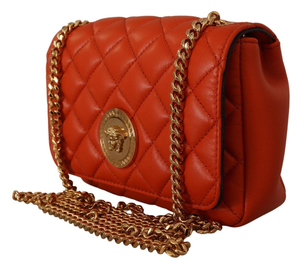 Versace Red Nappa Leather Medusa Small Crossbody Bag - Ellie Belle