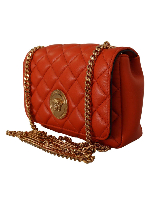Versace Red Nappa Leather Medusa Small Crossbody Bag - Ellie Belle