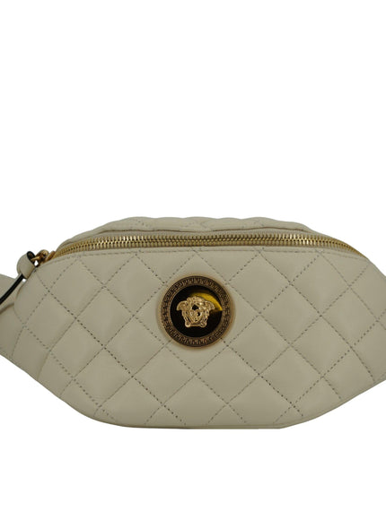 Versace White Lamb Leather Belt Bag - Ellie Belle