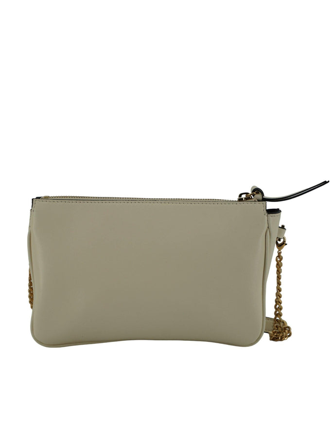 Versace White Lamb Leather Pouch Crossbody Bag - Ellie Belle