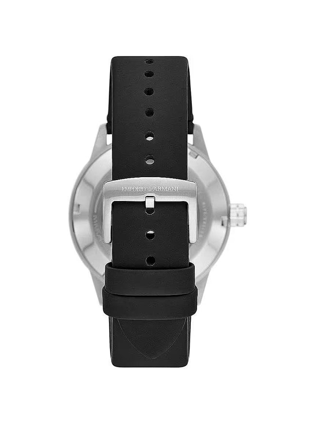 Emporio Armani Black Leather Automatic Watch - Ellie Belle