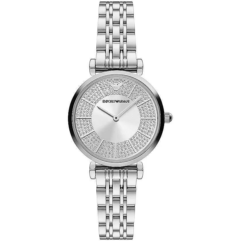 Emporio Armani Silver Steel Quartz Watch - Ellie Belle