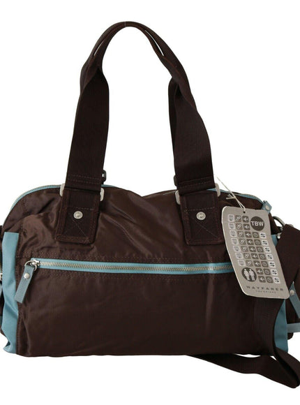 WAYFARER Brown Handbag Duffel Travel Purse - Ellie Belle