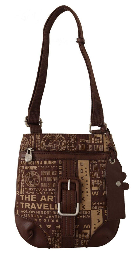 WAYFARER Brown Printed Logo Shoulder Crossbody Purse Bag - Ellie Belle