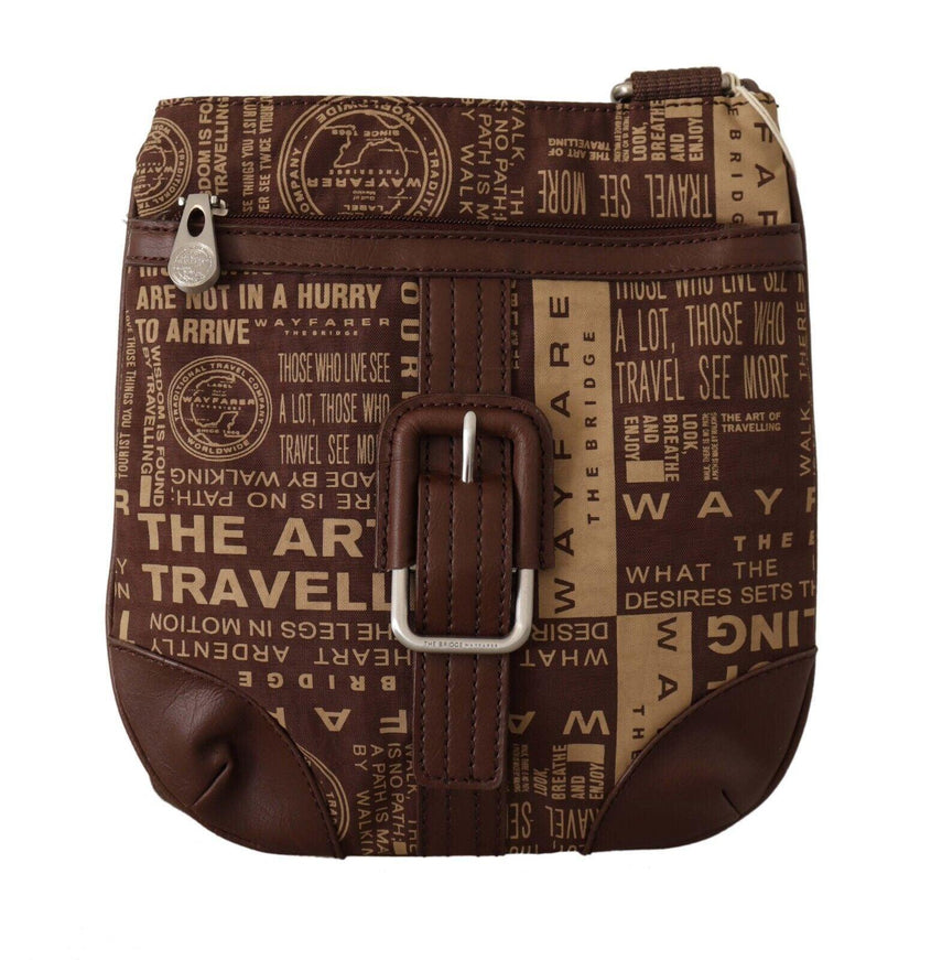 WAYFARER Brown Printed Logo Shoulder Crossbody Purse Bag - Ellie Belle